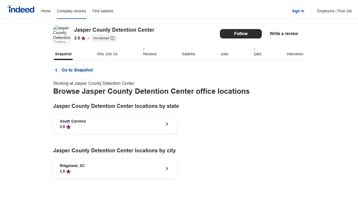 All Jasper County Detention Center office locations Indeed.com